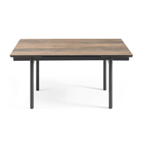 Table extensible en céramique finition bois L160/240cm pieds métal - UNIK