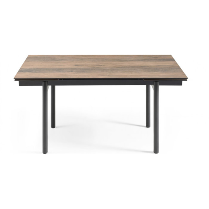 Table extensible en céramique finition bois L160/240cm pieds métal - UNIK