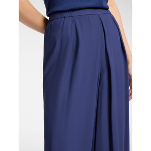 Elena Mirò - Pantalón ancho con pinzas - Azul