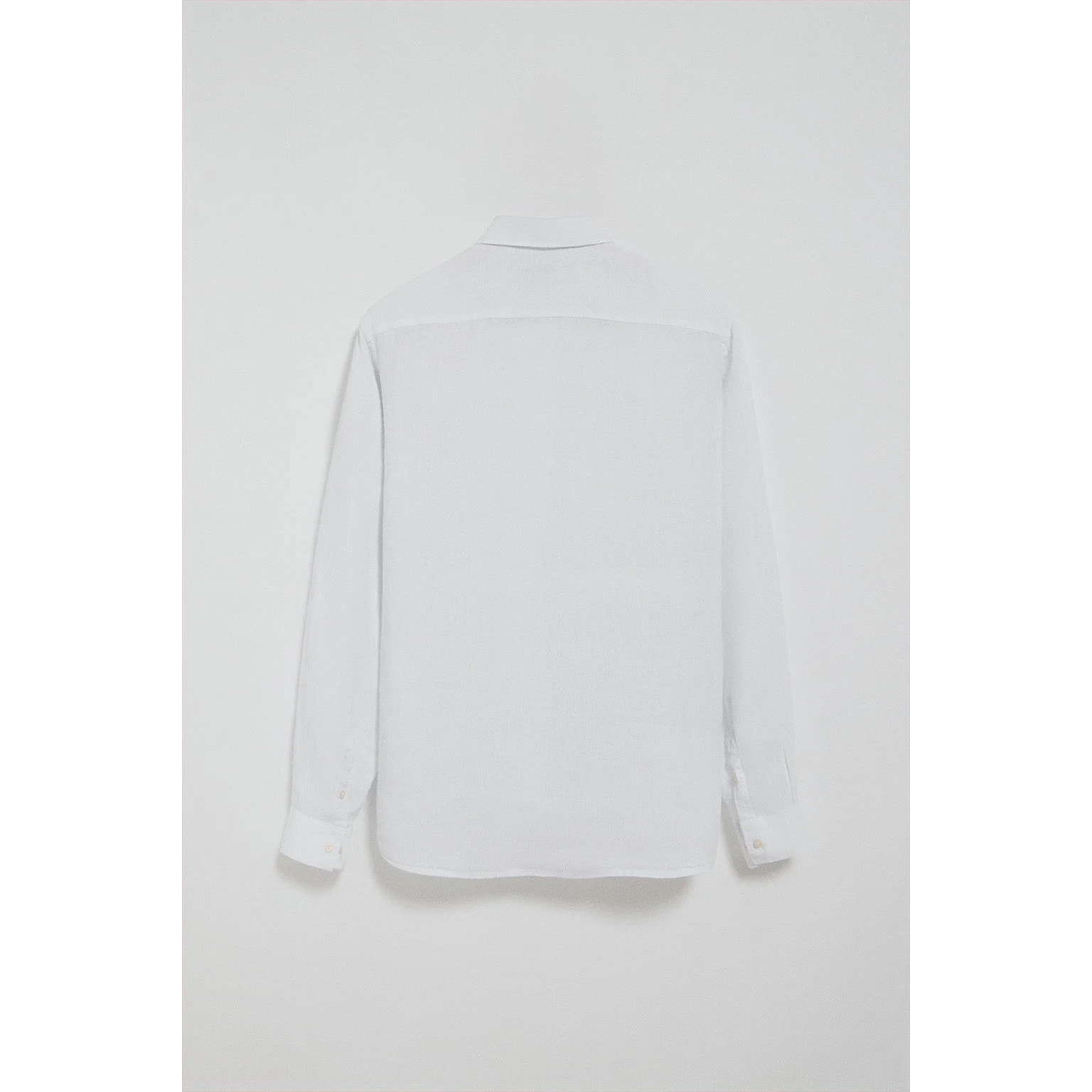 Camicia bianca in lino tinta in capo con ricamo Rigby Go