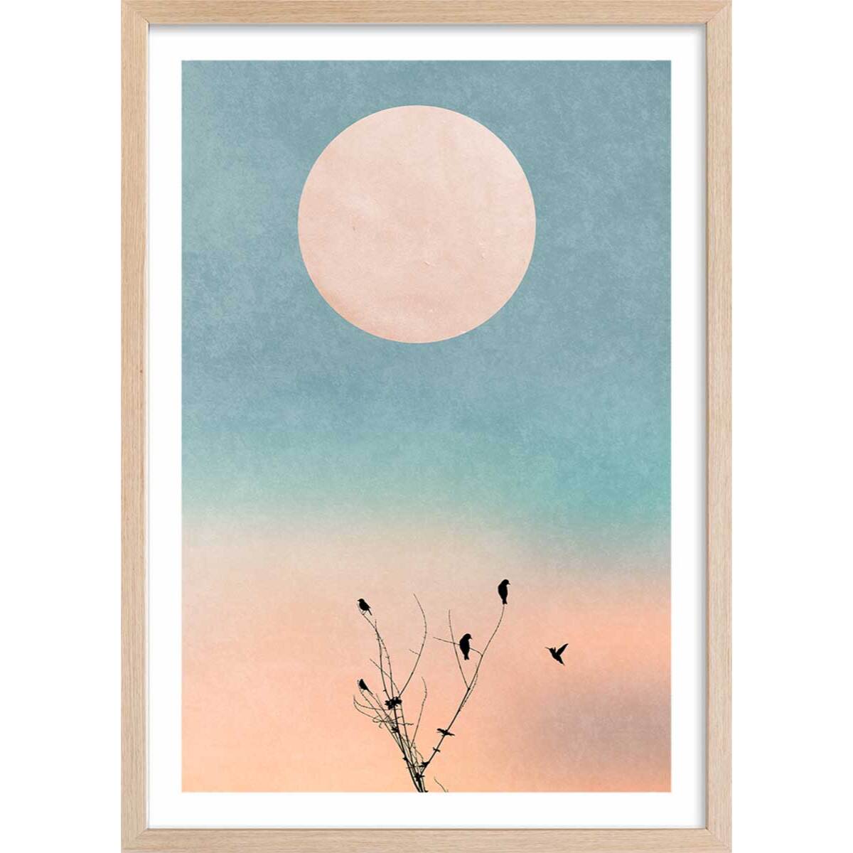 Affiche paysage Douceur de vivre Affiche + cadre en bois - Chêne