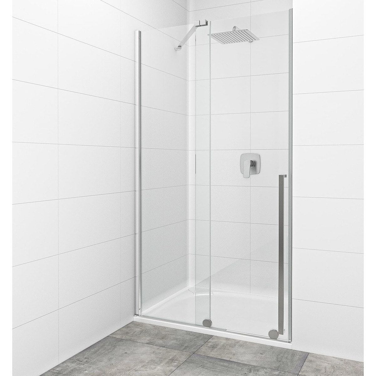 X-MOTION Porte de douche 200x120cm Coulissante, anticalcaire avec profilé chrome brillant (SATBWIXM120NIKA)