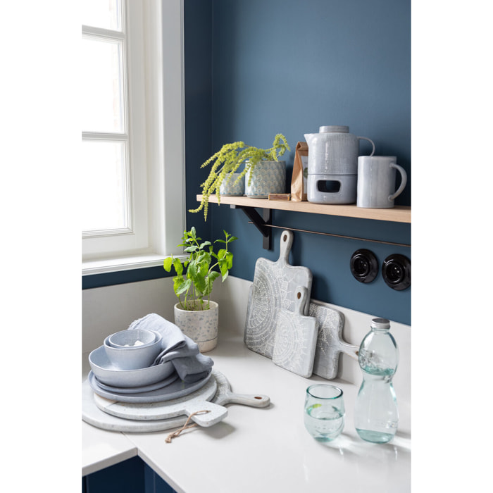 J-Line boîte bouteille + 2 verres d'eau - verre - bleu clair