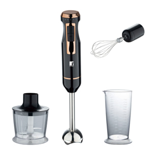 Batidora de Mano 3 en 1 1000W- Control 5 Velocidades con Turbo - Picadora 500ml, Taza 700ml y Varilla Batidora Copper Bergner