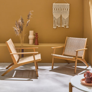 Fauteuil relax bois d'acacia et résine (lot de 2) BELIZE X2