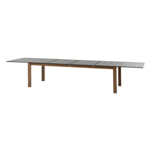 Table de jardin extensible rectangulaire "Miceira" graphite & honey 14 places en aluminium