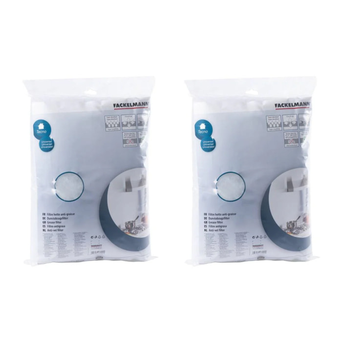 Lot de 2 filtres pour hotte anti-graisse 114 x 47 cm Fackelmann Accessoires pour hotte et friture