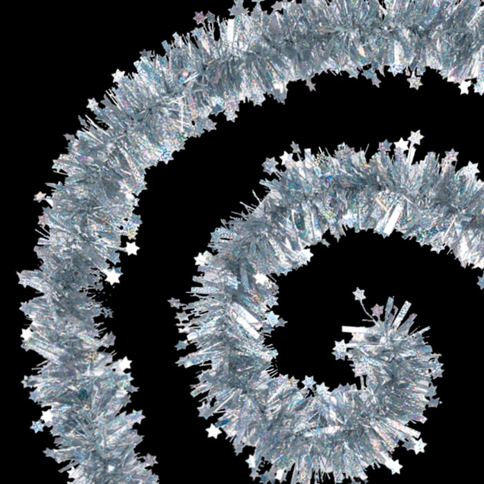 Guirlande touffue et étoilée - Argent