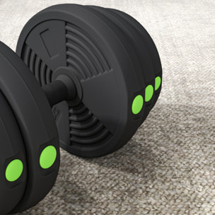 Kit de Mancuernas 30kg 2 en 1 Juego de Pesas con Barra de Pesas Mango Antideslizante Mancuernas Ajustables para Entrenamiento de Fuerza en Hogar Gimnasio Oficina Negro y Verde