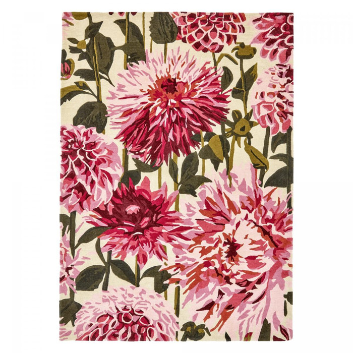 Tapis salon et chambre fait à la main en laine motif floral OLFI