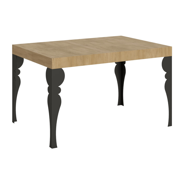 Mesa extensible 90x140/244 cm Paxon Roble Natural estructura Antracita