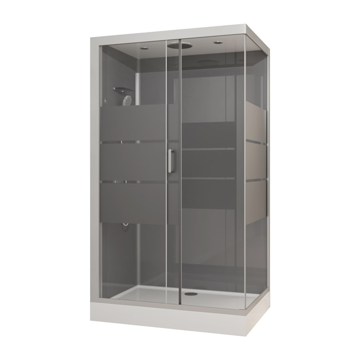 Cabine de douche rectangle 110x80x215cm - SILVERY STRIPE RECTANGLE