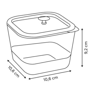 Boîte de conservation Siliglass carré 0,5L gris
