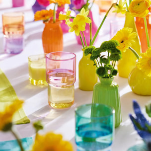 Verre à eau jaune/rose 32 cl