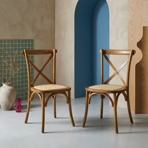 Chaise de bistrot vintage bois (lot de 2) BELLEVILLE