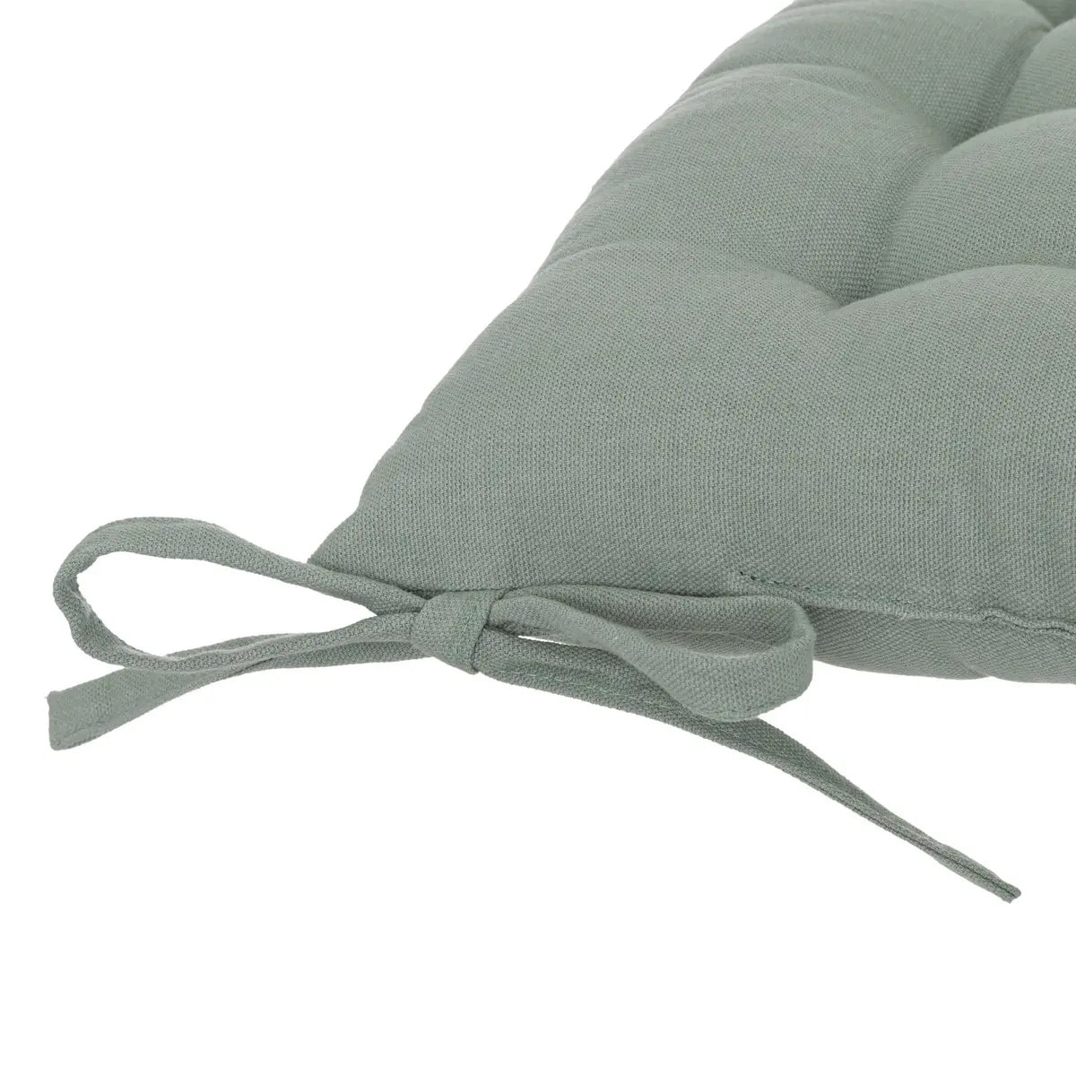 Galette de chaise "Anjali" en coton 38x38cm vert céladon