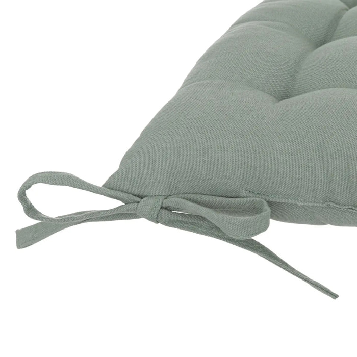 Galette de chaise "Anjali" en coton 38x38cm vert céladon