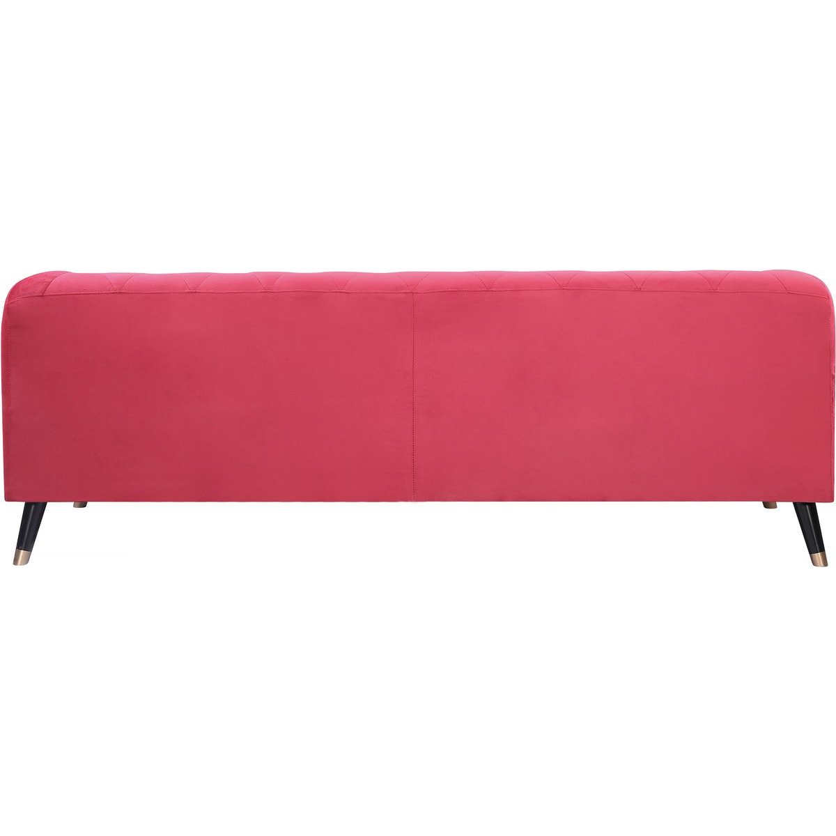 Canapé fixe en velours "Gloria" - 216 x 86 x 76 cm - 3 places - Rouge