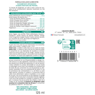 PEDIAKID - Sirop Nausées-vomissements Mal des Transports - Complément alimentaire à base de plantes - Confort digestif - Contre les nausées & vomissements - Goût citron - Flacon 125 ml