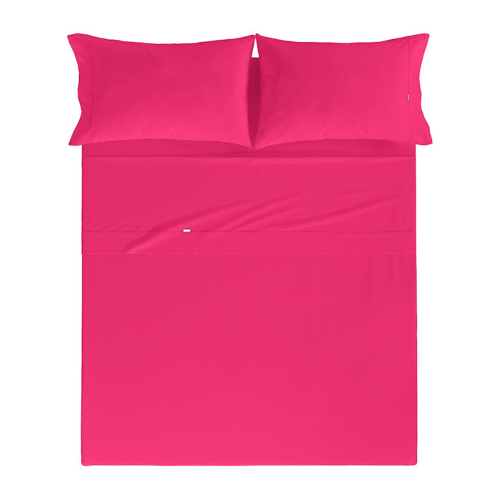 Drap plat uni en coton CASUAL fuchsia