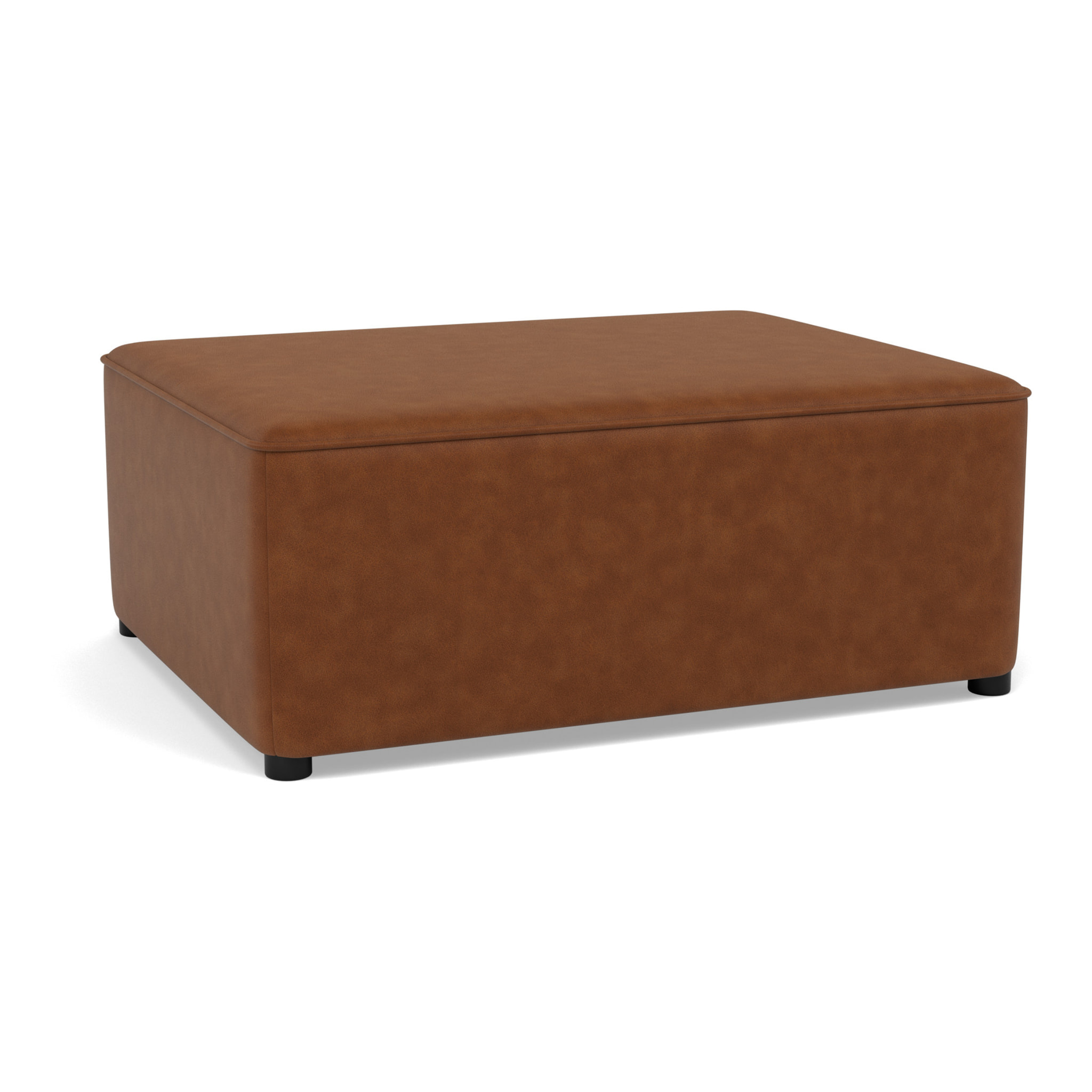 Topaze - pouf en simili - Cognac