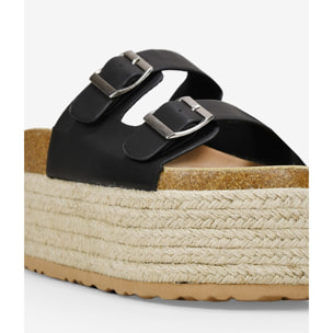 Sandalias con plataforma negras de esparto