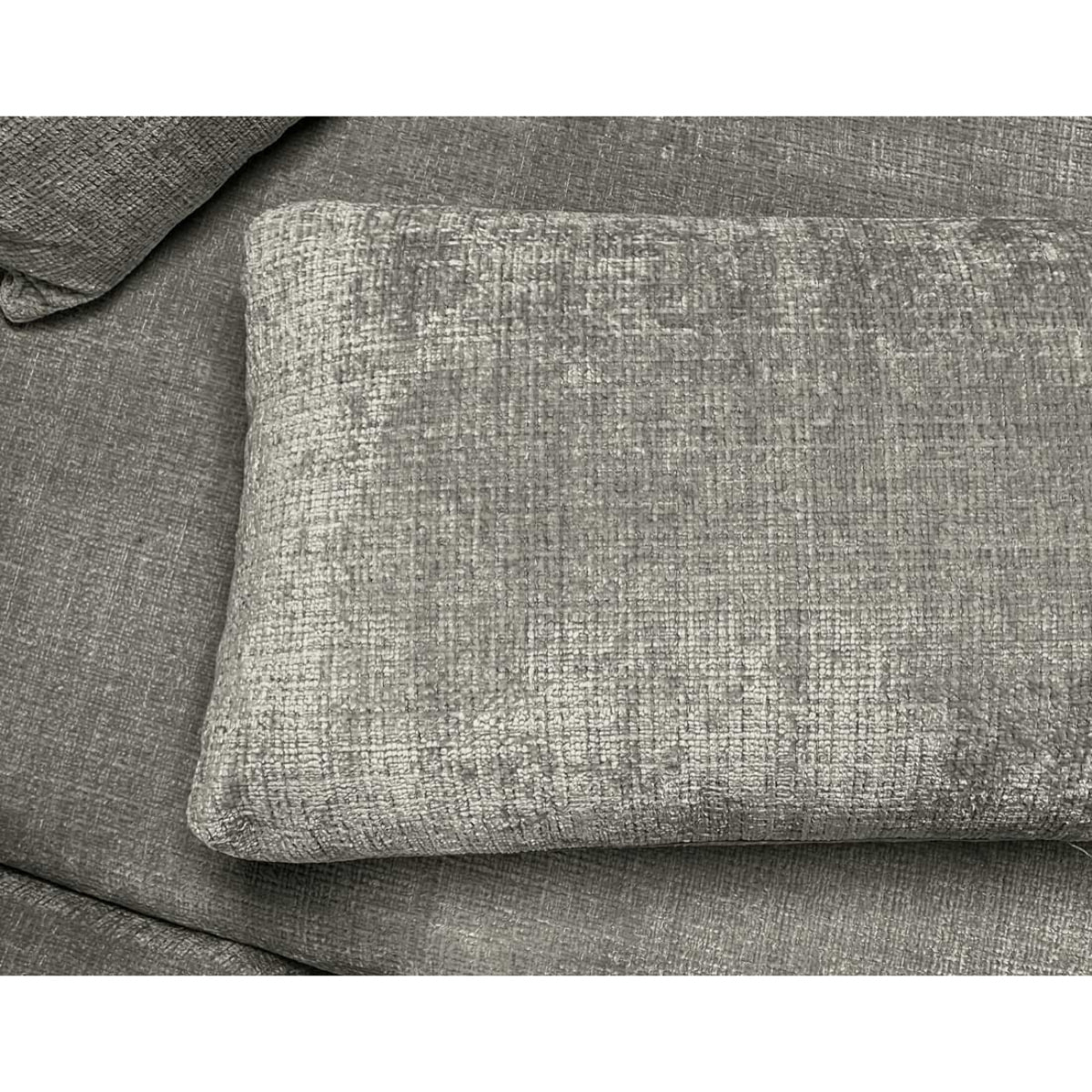 Miro - Canapé d'angle droit 4 places convertible avec coffre en velours texturé - Gris
