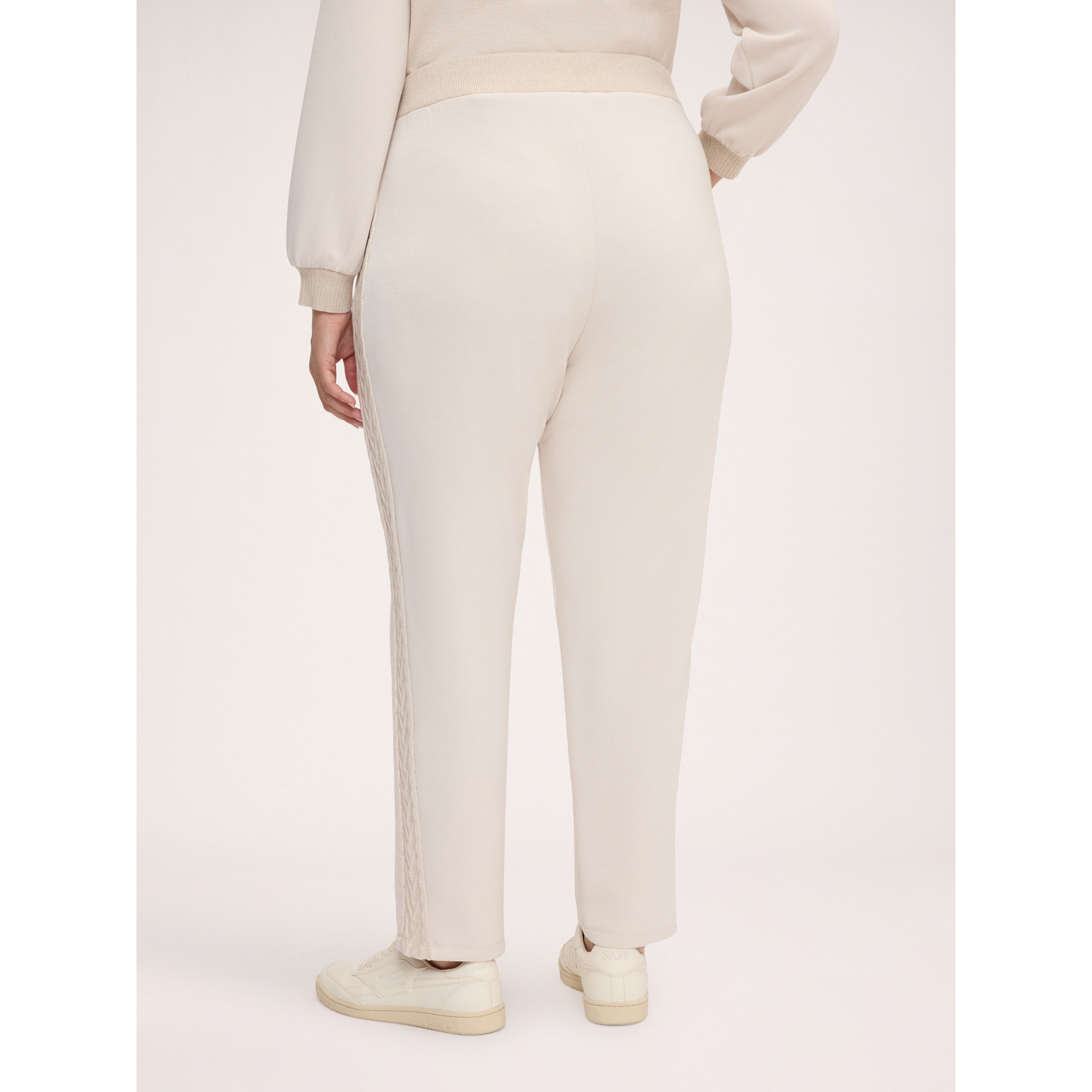 Fiorella Rubino - Jogger in misto modal con coulisse - Bianco
