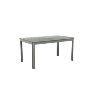Table de jardin kaki SEATTLE extensible aluminium. 6 places. 155 / 218.5 x 89 x 75 cm
