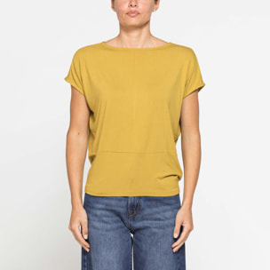 T-SHIRT IN VISCOSA CON SCOLLO A BARCHETTA