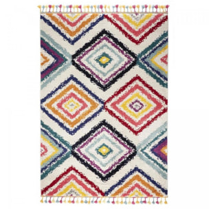 Tapis Sofe crème et multicolore motif traditionnel berbère