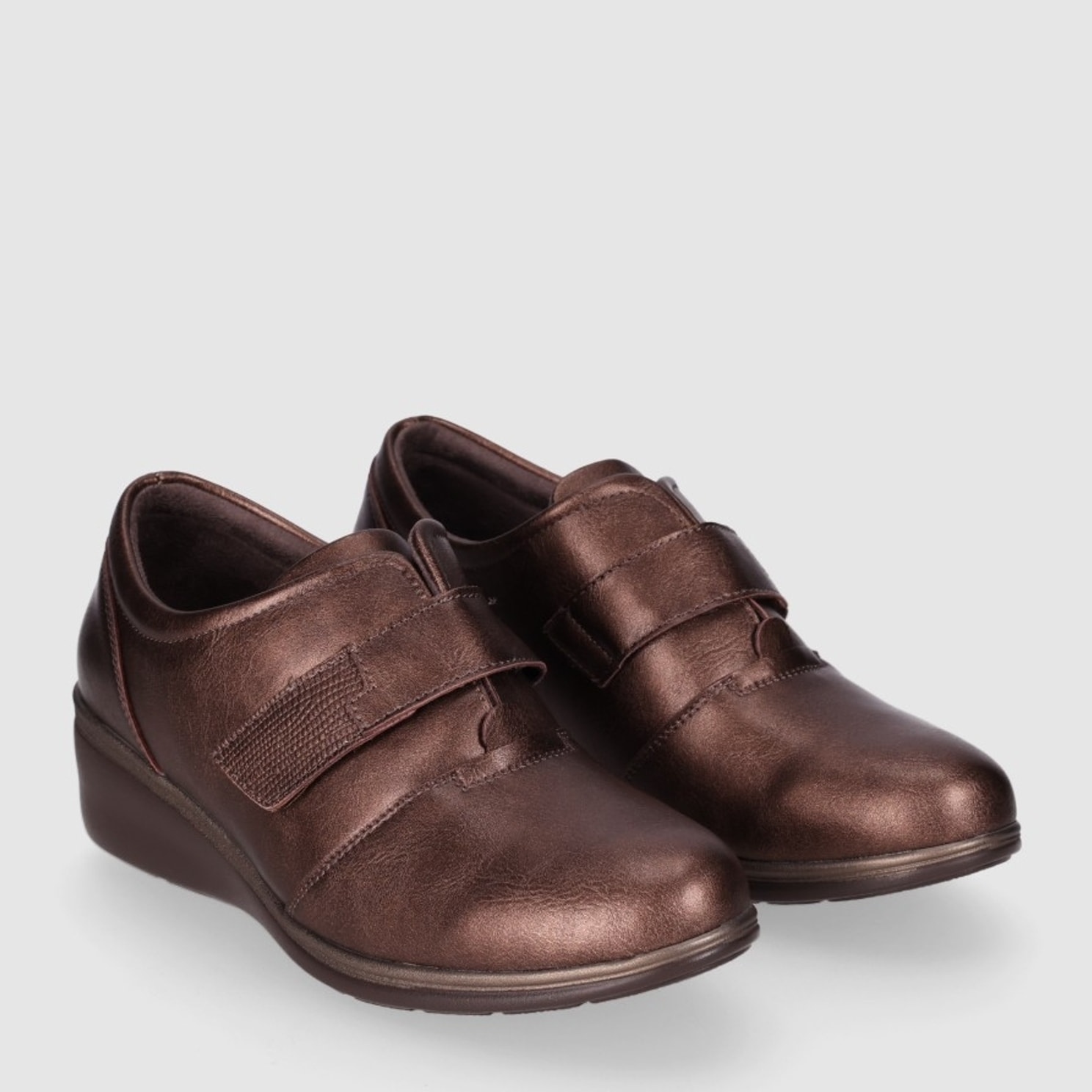 Zapatos de Piel - Bronce - Tacón: 3 cm