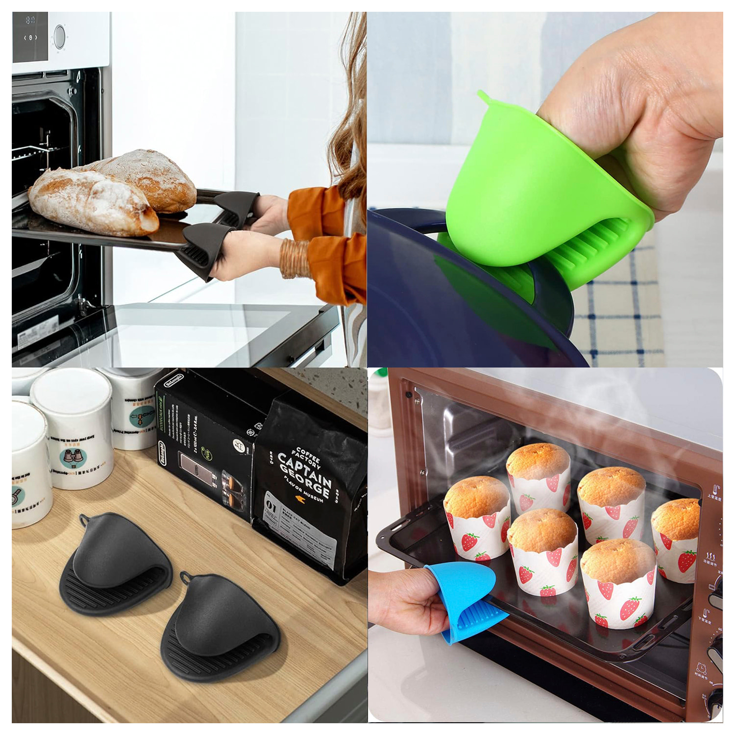 Coppia di guanti multifunzione in silicone per friggitrice ad aria