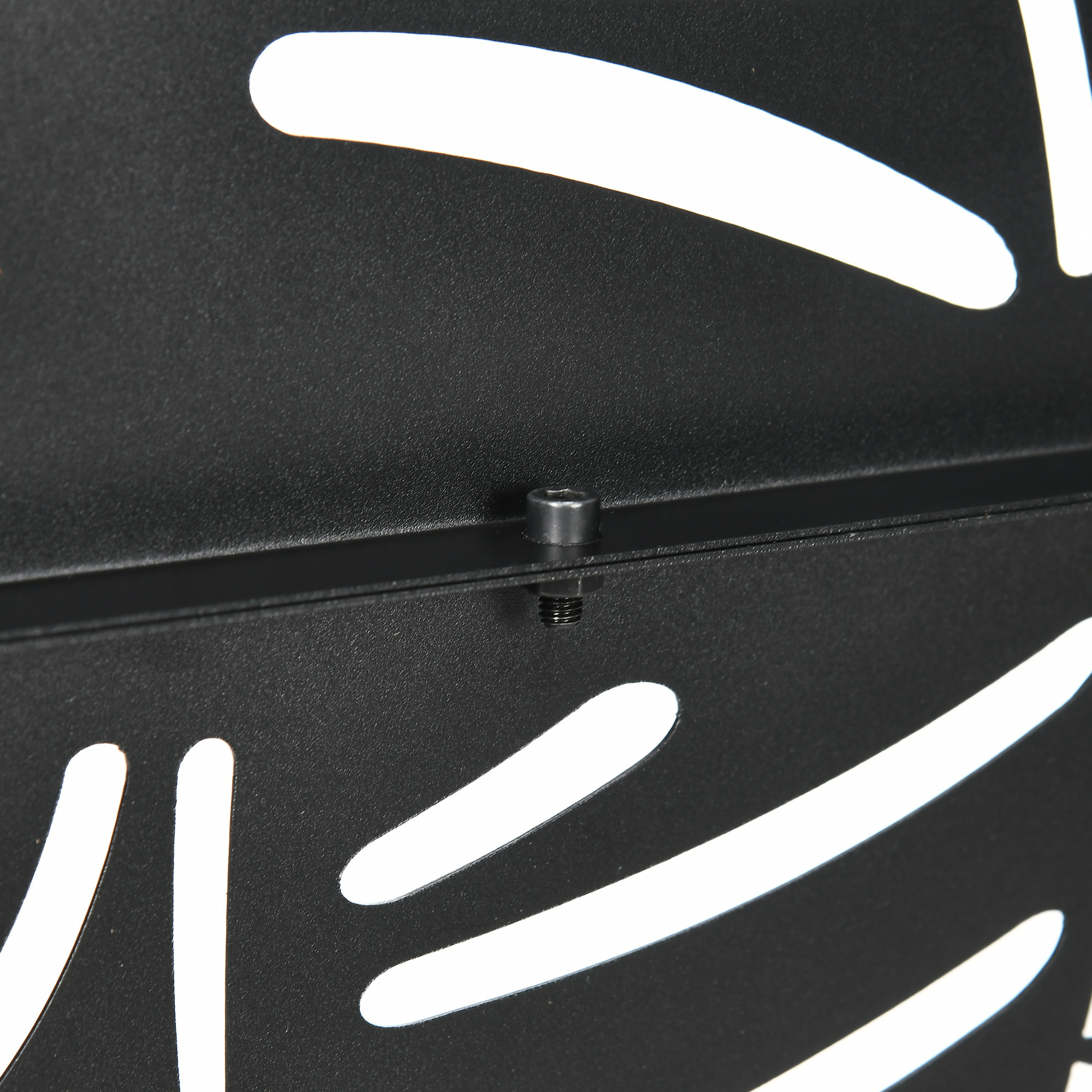 Biombo de 3 Piezas Biombo Separador de Ambientes con Diseño de Hoja de Sauce Biombo para Exterior Jardín Patio Terraza 122x45x198 cm Negro