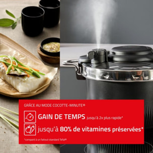 Autocuiseur SEB cocotte 3 en 1 TEMPO 6L noir