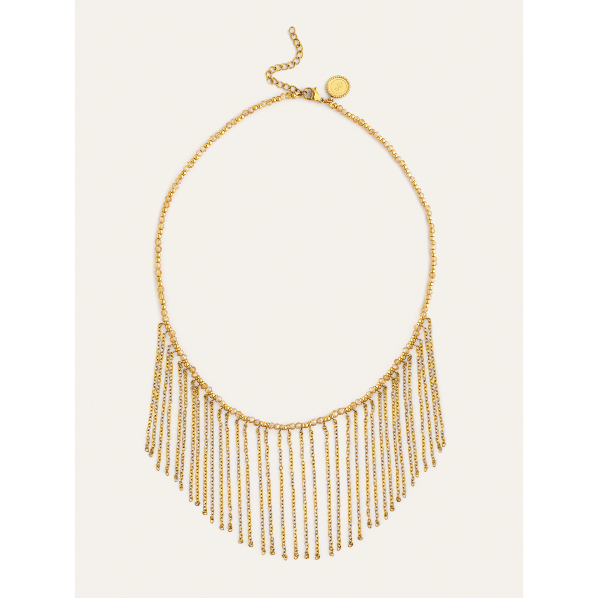 Collar Zafira Champagne Acero Baño Oro