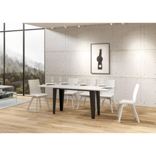 Mesa tipo libro 120/200x45/90 cm Flame Double Fresno Blanco estructura Antracita