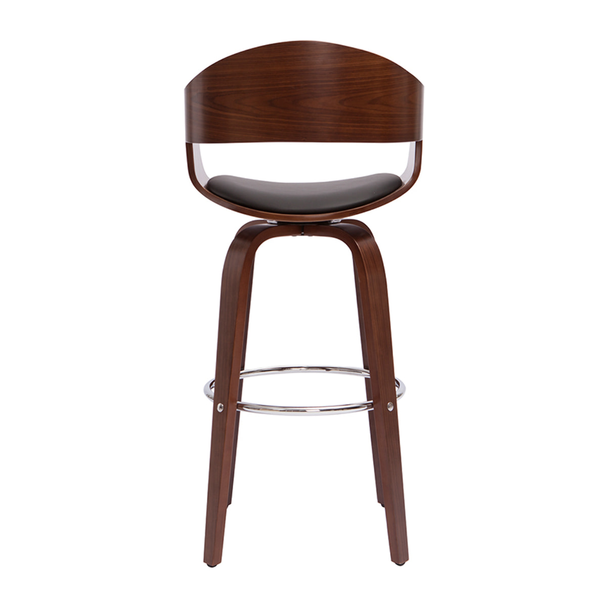 Tabourets de bar vintage pivotants 360° noyer H65 cm (lot de 2) GAO