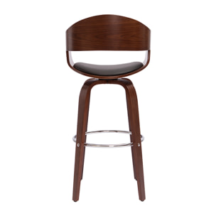Tabourets de bar vintage pivotants 360° noyer H65 cm (lot de 2) GAO