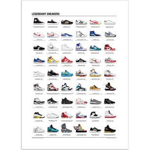 Affiche 50 x 70 cm - Legendary Sneakers - Olivier Bourdereau