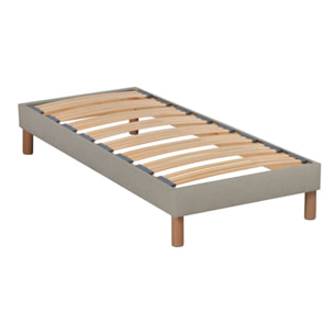 Sommier à lattes en bois LINO - Livré en kit - Beige