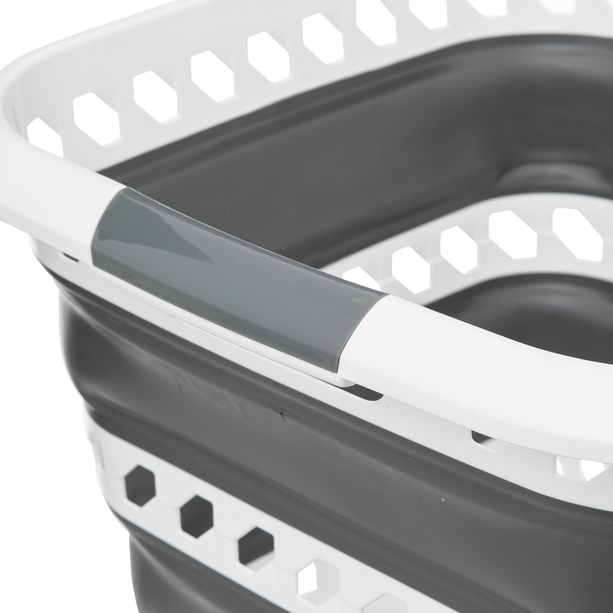 Cesta retráctil blanco gris 40l