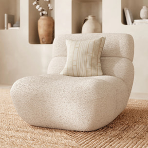 Fauteuil en tissu bouclé blanc - Teddy