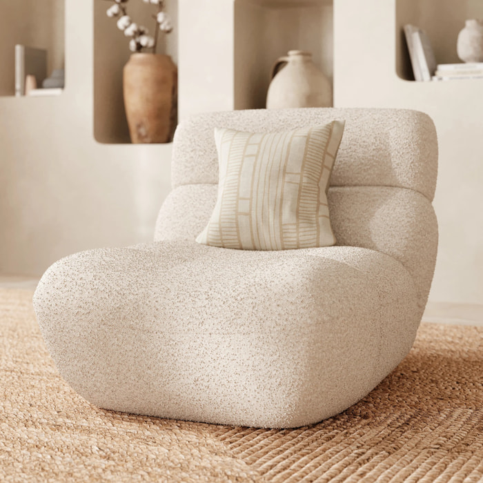 Fauteuil en tissu bouclé blanc - Teddy