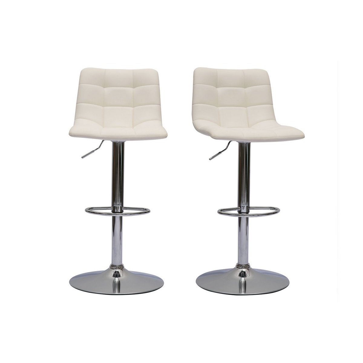 Tabourets de bar réglables design blancs (lot de 2) MAXWELL