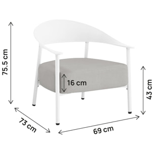 Lot de 2 fauteuils de jardin en plastique et en métal "Céora" - Blanc