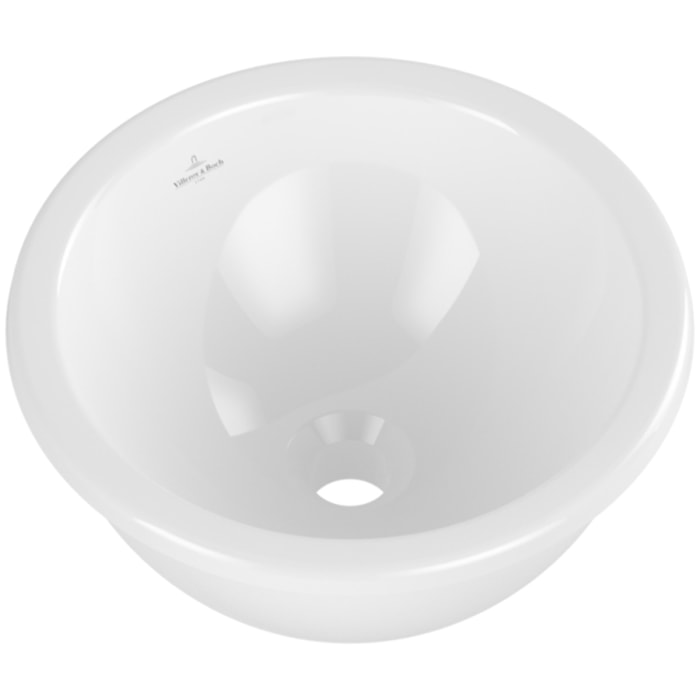 Vasque 45 x 45 ronde à encastrer par-dessous Loop & Friends TitanCeram stone white avec trop plein