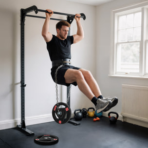 Discos Pesas Olímpicos 15 kg, Agujero Ø50 mm, de Hierro Fundido, Recubierta de Goma, 2 Placas de Pesas con Triple Agarre, para Mancuernas y Barras, Entrenamiento en Casa, Gimnasio, Negro