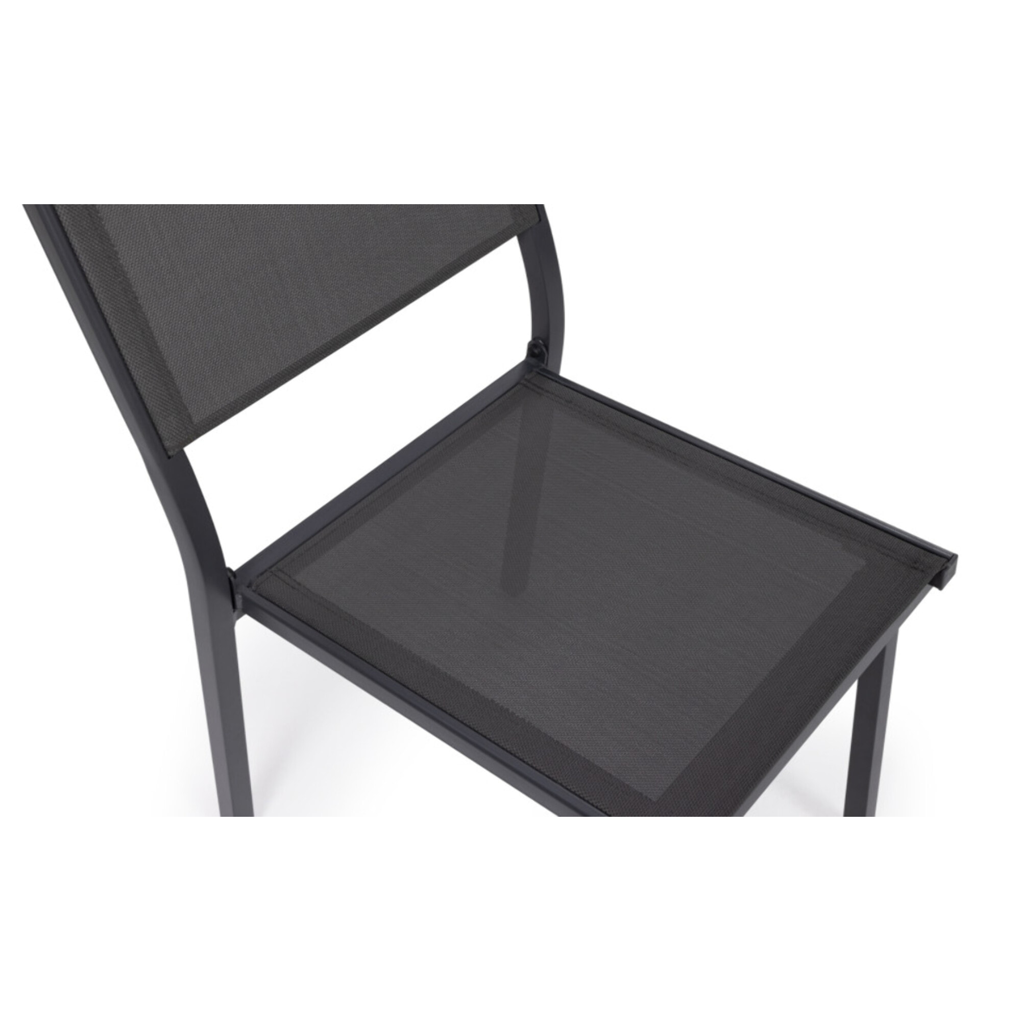 Chaises de jardin empilables en textilène grises - lot de 6