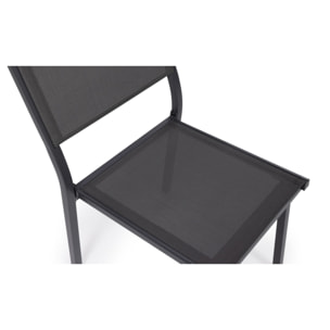 Chaises de jardin empilables en textilène grises - lot de 6